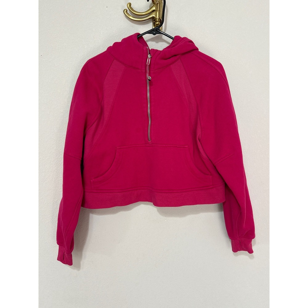 Lululemon Scuba Oversized Half-Zip Hoodie Womens XS/S Pink Cropped Sweatshirt